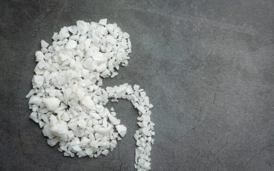 salt in shape of kidney on dark floor